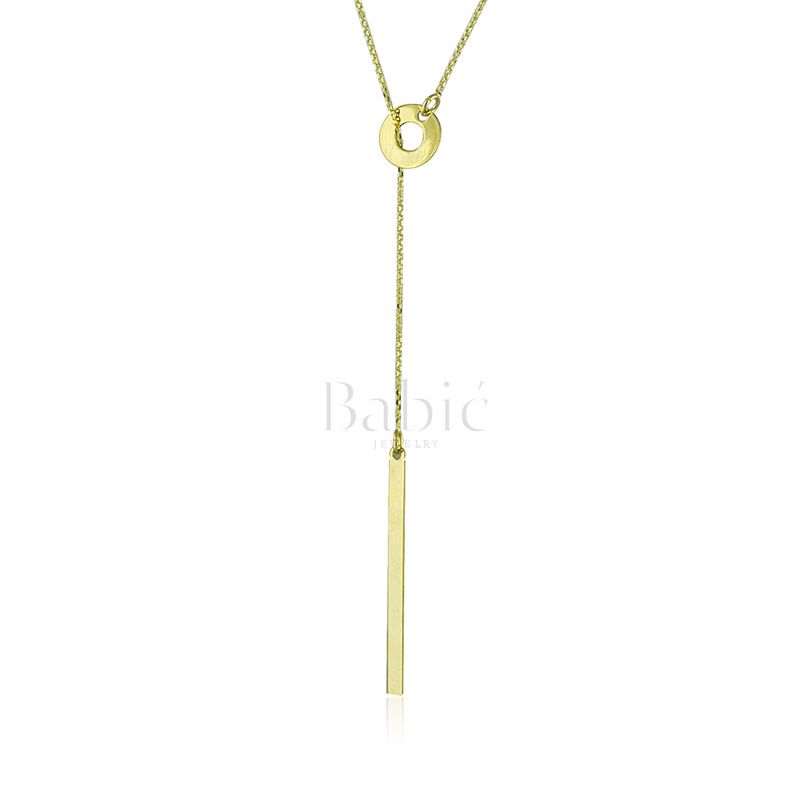 zlatara babic ogrlica od zutog zlata minimalistickog dizajna y17