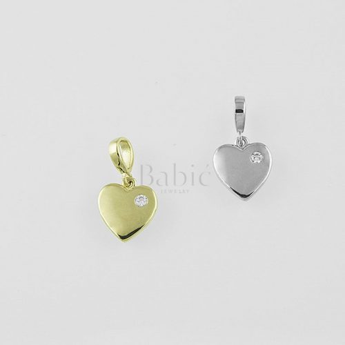 zlatara babic privezak srce jednostavnog dizajna pv46