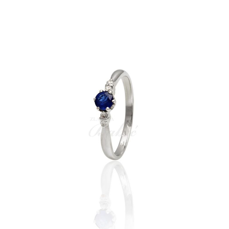 zlatara babic verenicki prsten sa plavim safirom i brilijantima vpk15